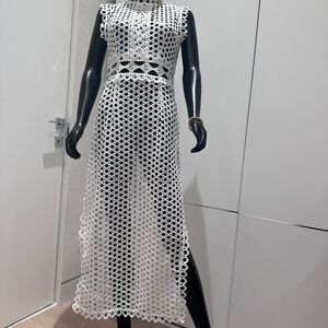 Zimmermann White eyelet/ Crochet Midi Dress